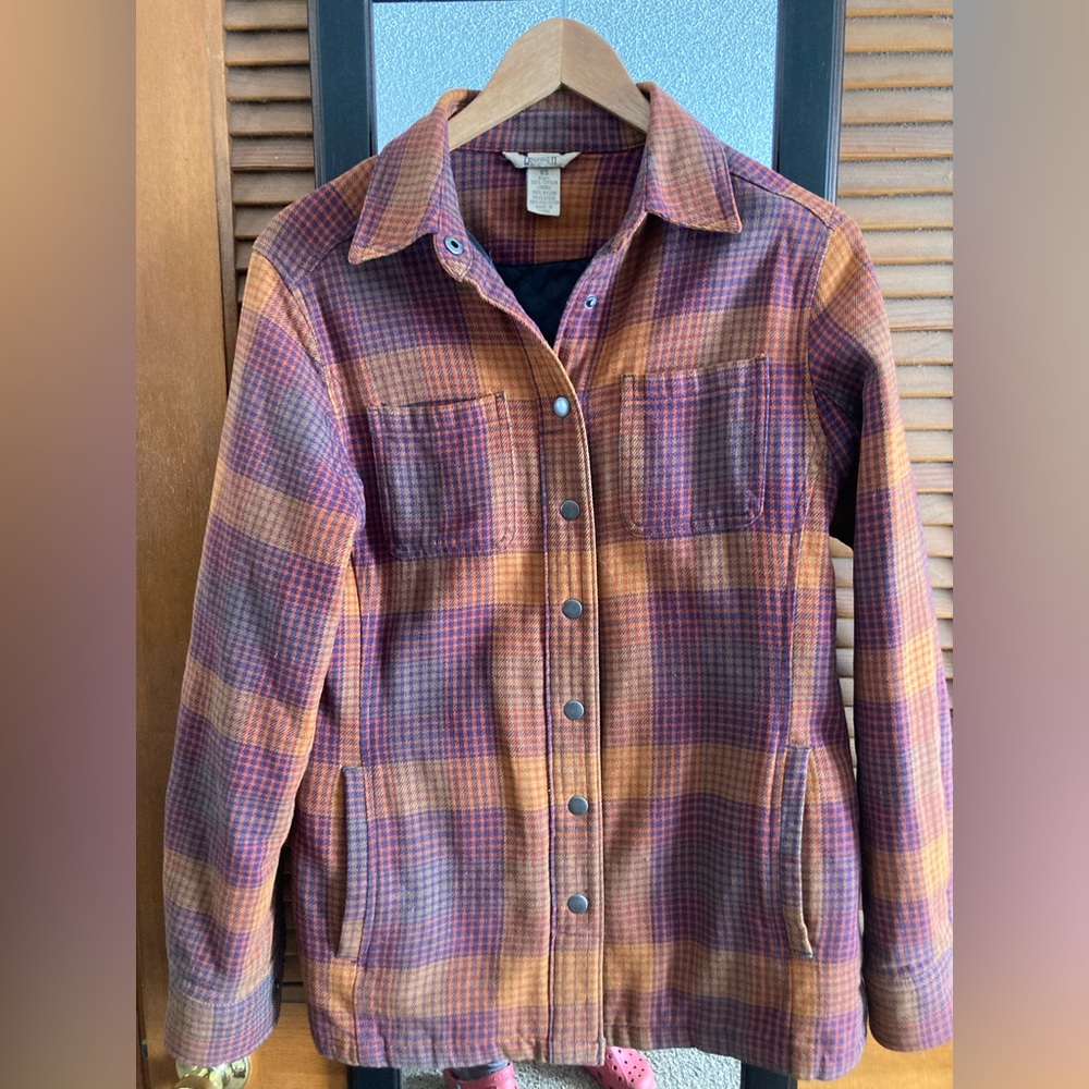 Duluth Trading Co Womens Lined Flannel Shirtjacket XS